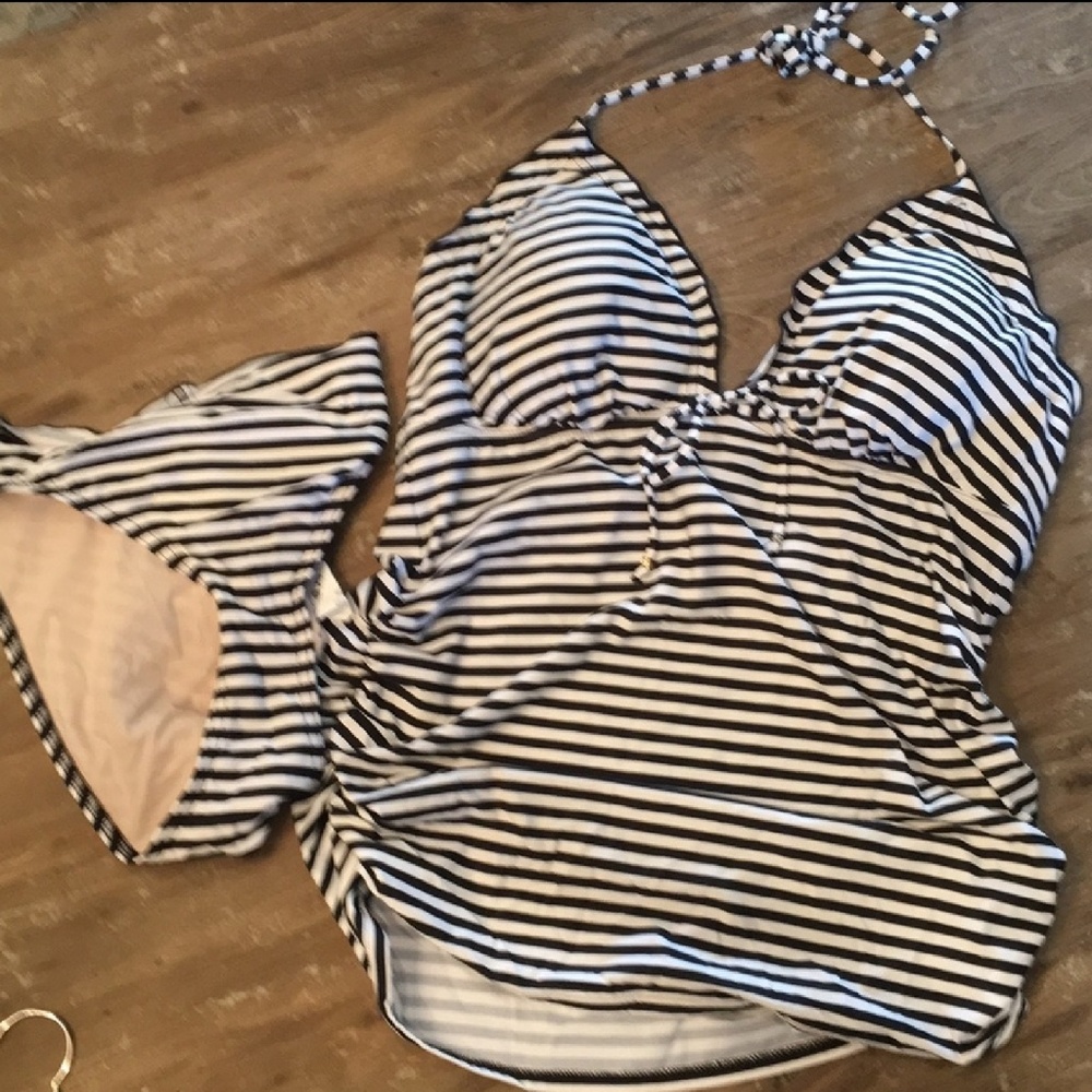 A Pea in the Pod 2 piece Striped Swimsuit